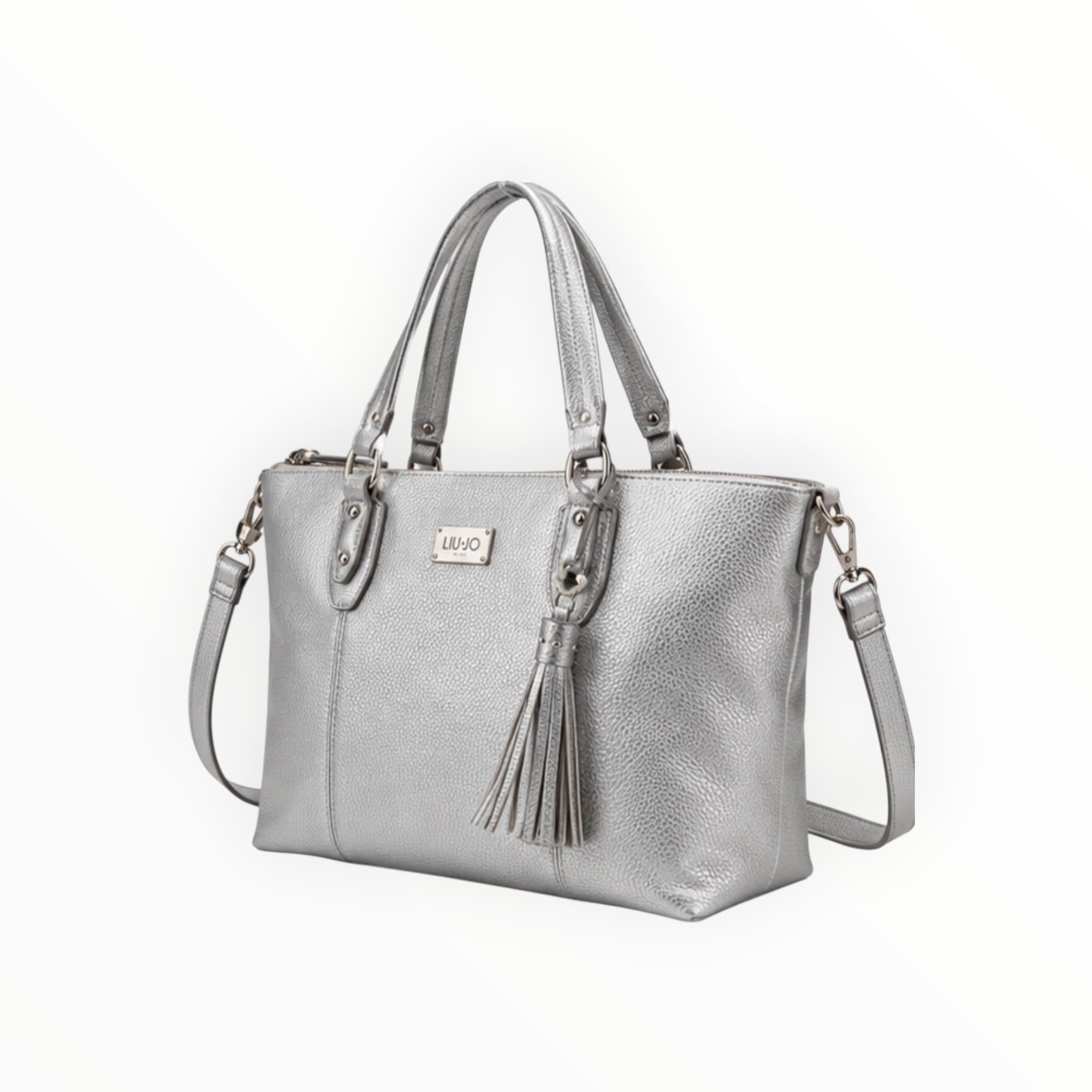 BORSA DONNA “LIU JO” O19038 E0027  TOTE BAG  SILVER ARGENTO