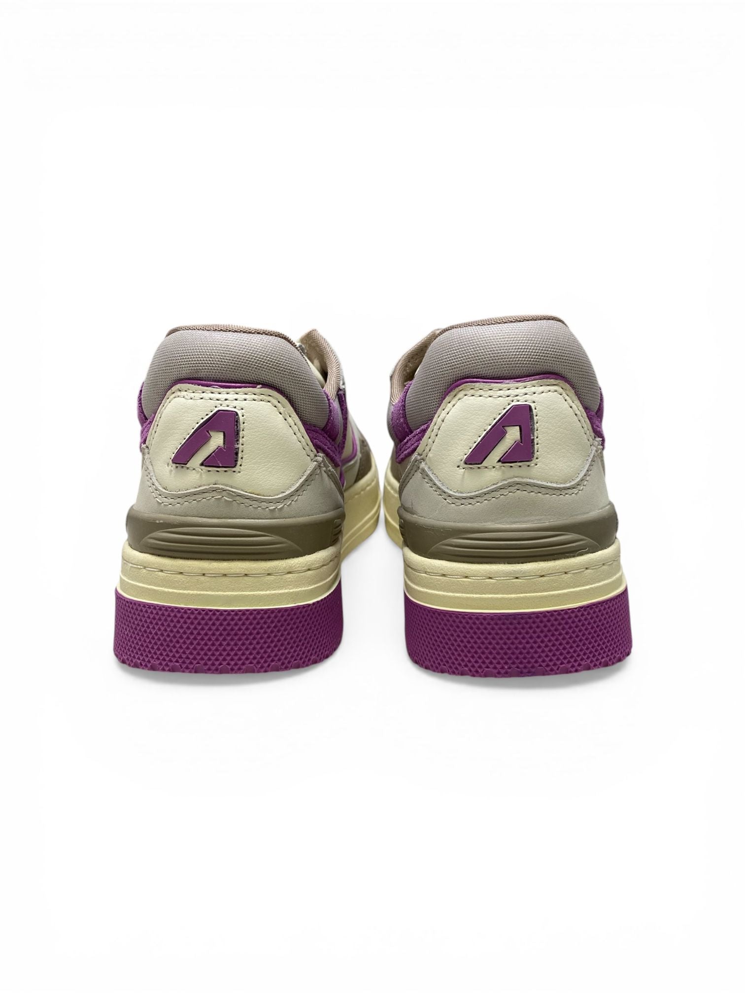 SNEAKERS DONNA “AUTRY” CLC ROLW UN02 PELLE BEIGE/FUCSIA