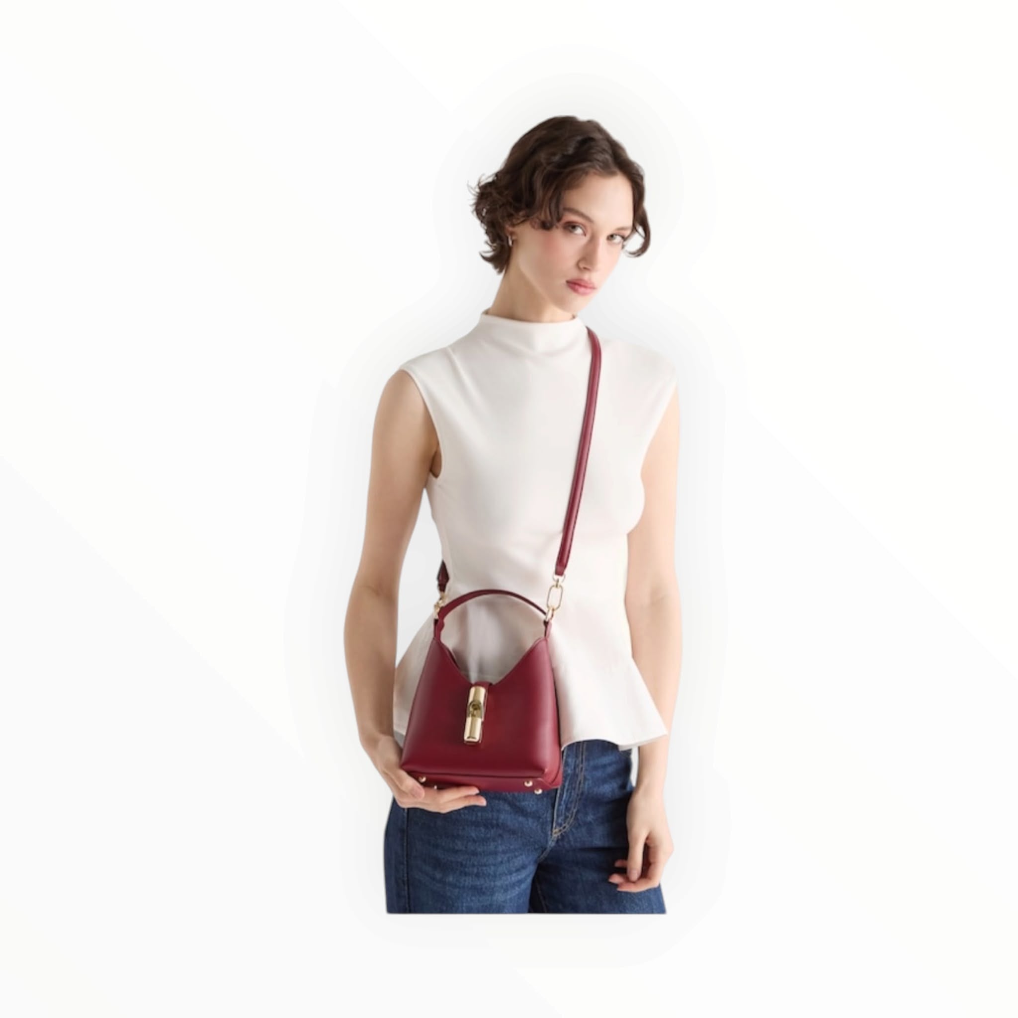 BORSA DONNA “FURLA” FUBHBSW00876PEO IRIDE MINI HOBO W/STRAP CILIEGIA