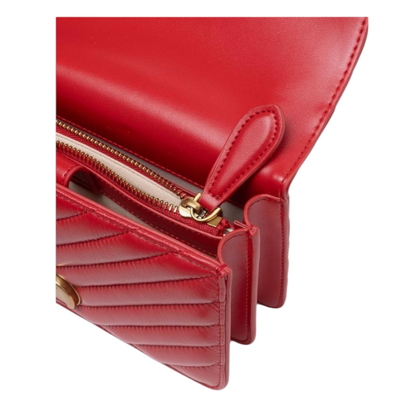 BORSA DONNA “PINKO ” LOVE ONE MINI SHEEP NAPPA CHEVRON ROSSO