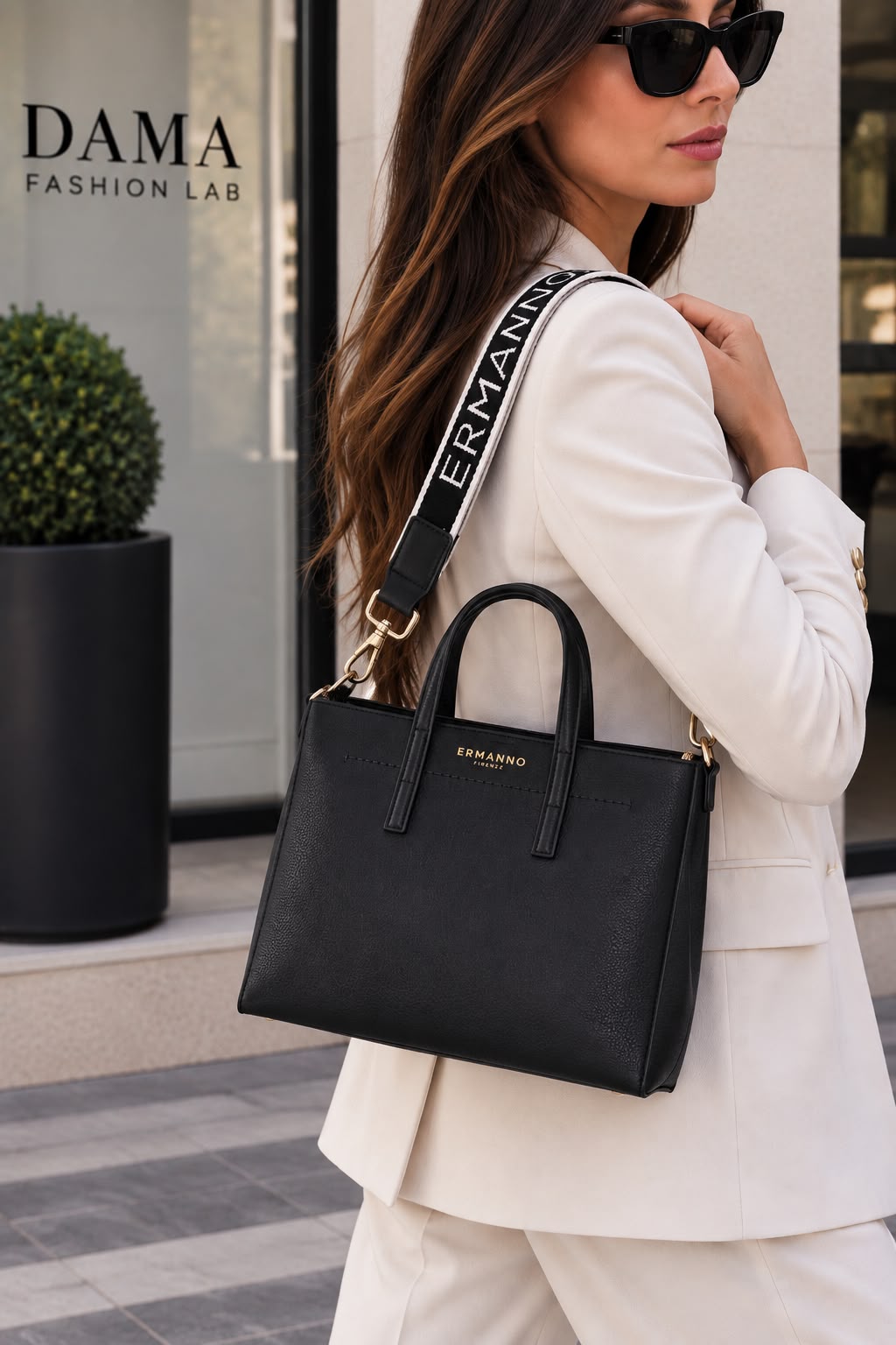 BORSA DONNA “ERMANNO SCERVINO FIRENZE” LARGE TOTE TIARA NERO
