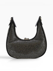 BORSA DONNA “PINKO ” BRIOCHE HOBO MINI Z99U NERO SATIN+STRASS