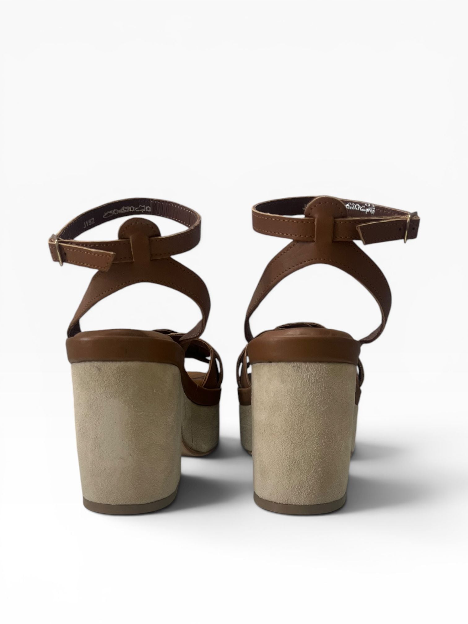 Sandali Donna "JANET & JANET" J-152 CLAIRE Vera Pelle Cuoio