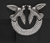 BORSA DONNA “PINKO ”LOVE ONE TOP HANDLE MINI LIGHT A10I Z990 PELLE NERO STRASS
