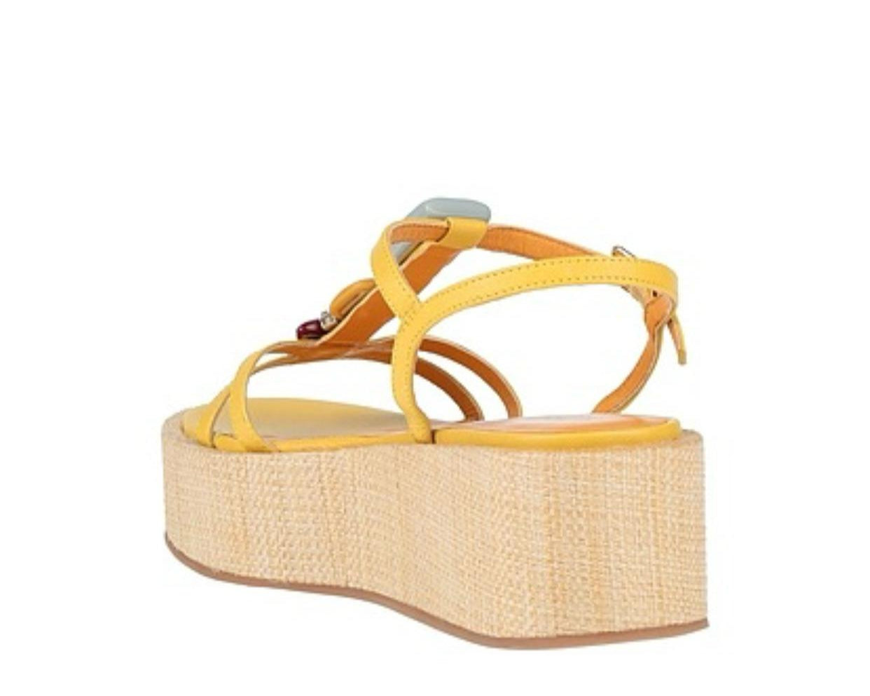 SANDALI ZEPPA DONNA “APEPAZZA ” QUERUBINA PRIMAVERA ESTATE 2025 PELLE GIALLO