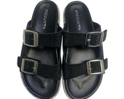 SANDALI CIABATTE DONNA  “PREGUNTA ” 8501 001 PRIMAVERA ESTATE 2025 PELLE NERO STRASS