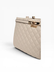 BORSA Donna “GUESS” HWGG8157060 Girlfriends Satchel Logo Beige