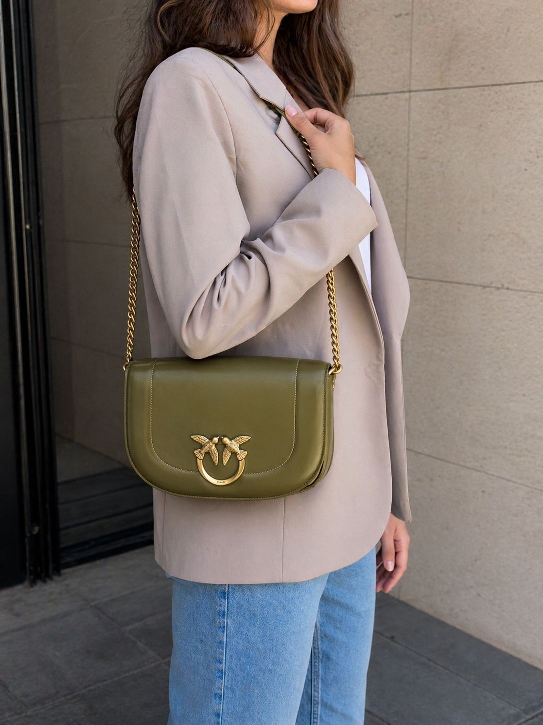 BORSA DONNA “PINKO ” LOVE ROUND CLICK CLASSIC V62Q  VITELLO VERDE