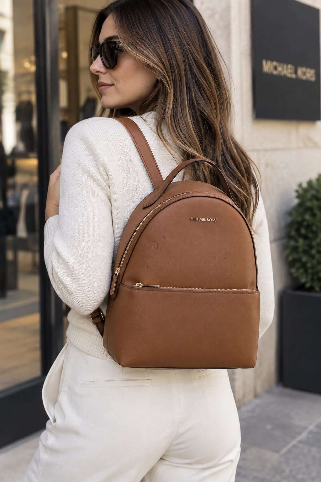 Borsa Zaino Donna “MICHAEL KORS” SHEILA 35F3G6HB6L MD BACKPACK LUGGAGE CUOIO