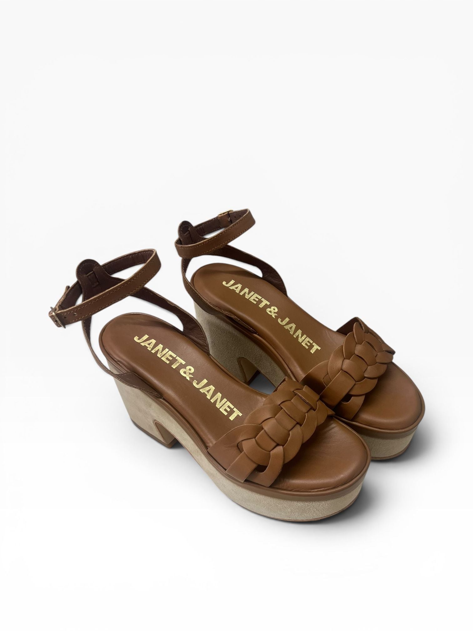 Sandali Donna "JANET & JANET" J-152 CLAIRE Vera Pelle Cuoio
