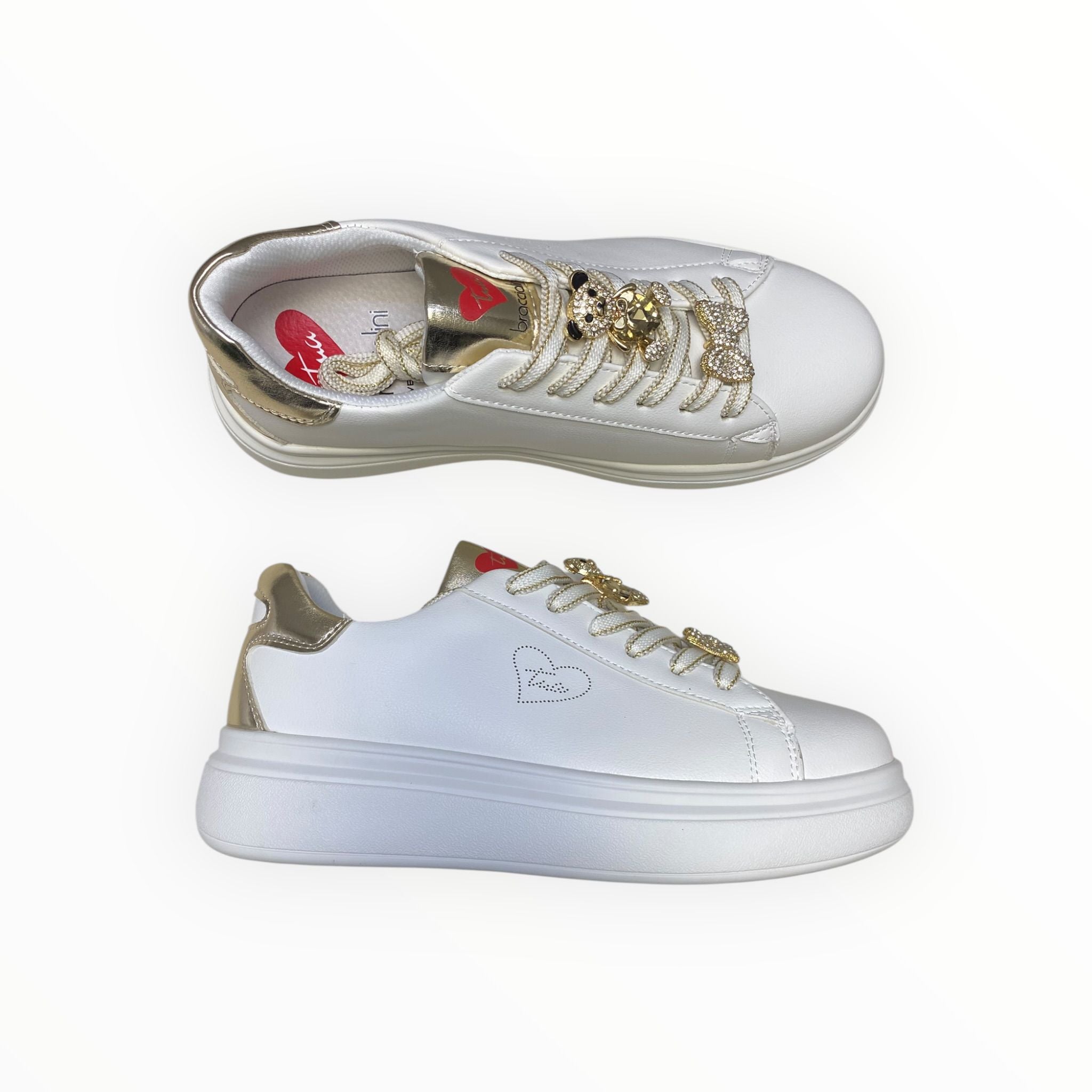 Sneakers Donna “BRACCIALINI” BA134 Bianco/Gold