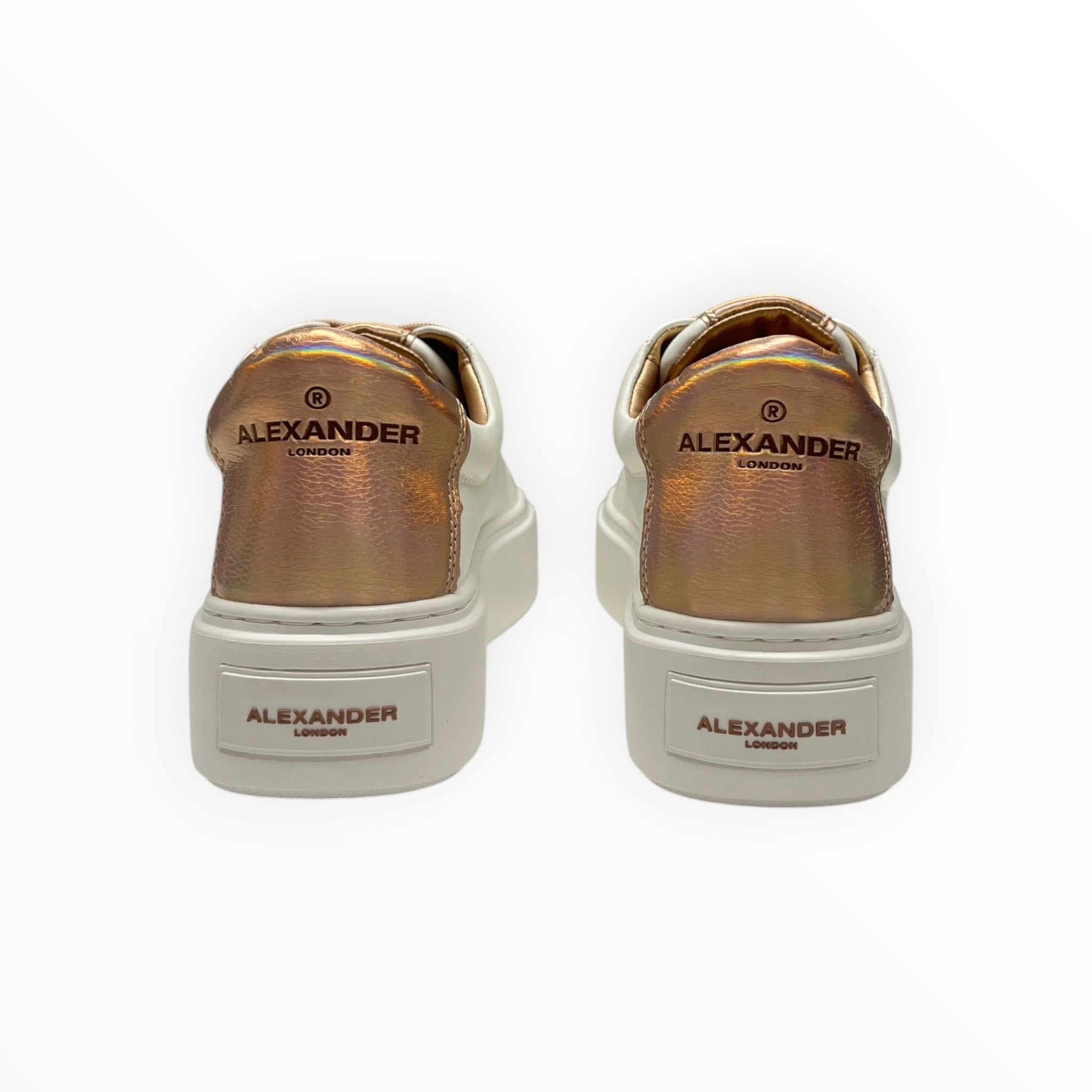 SNEAKERS  “ALEXANDER SMITH” LONDON HIGH LHW 8272 WIP PELLE BIANCO/RAME METAL
