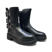 Stivaletti Donna “APEPAZZA" F3COMBAT51/LEA Chiara Pelle Nero