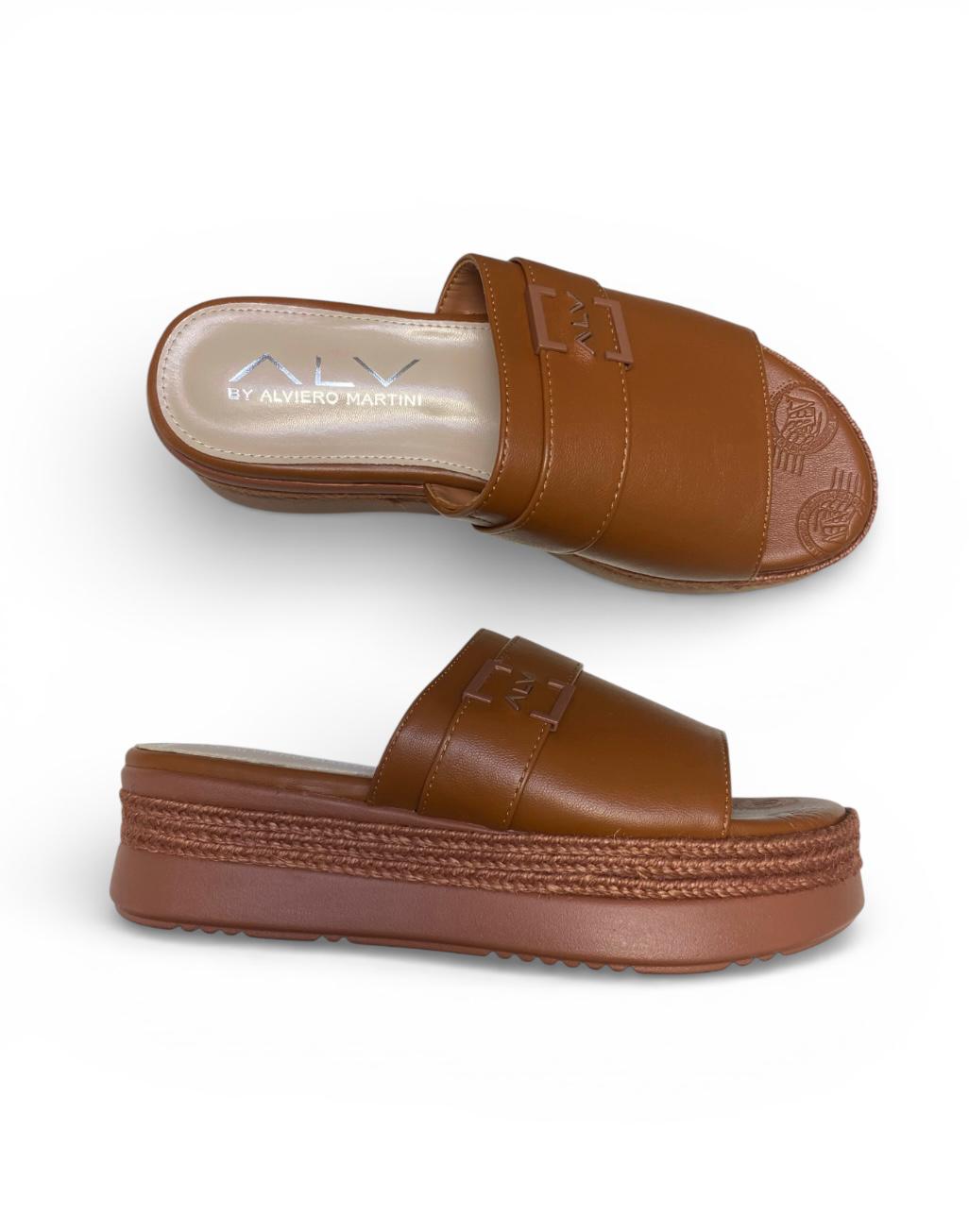 Sandali Zeppa Donna“ALV BY ALVIERO MARTINI” ALVSDO068-632  Cuoio Tan