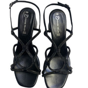 SANDALI GIOIELLO DONNA "DIVINE FOLLIE" 24203 VERA PELLE NERO /STRASS PRIMAVERA/ESTATE 2025