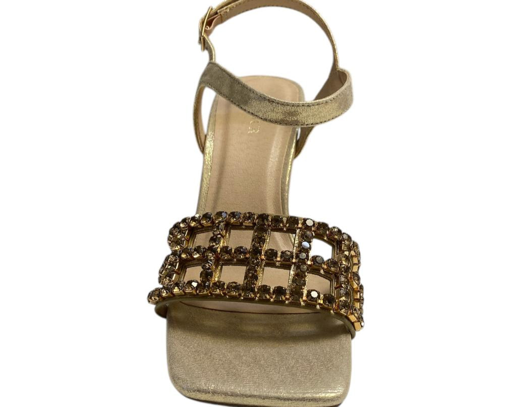 SANDALI STRASS DONNA “MENBUR” 23889 LAMINATO ORO PRIMAVERA/ESTATE 2025