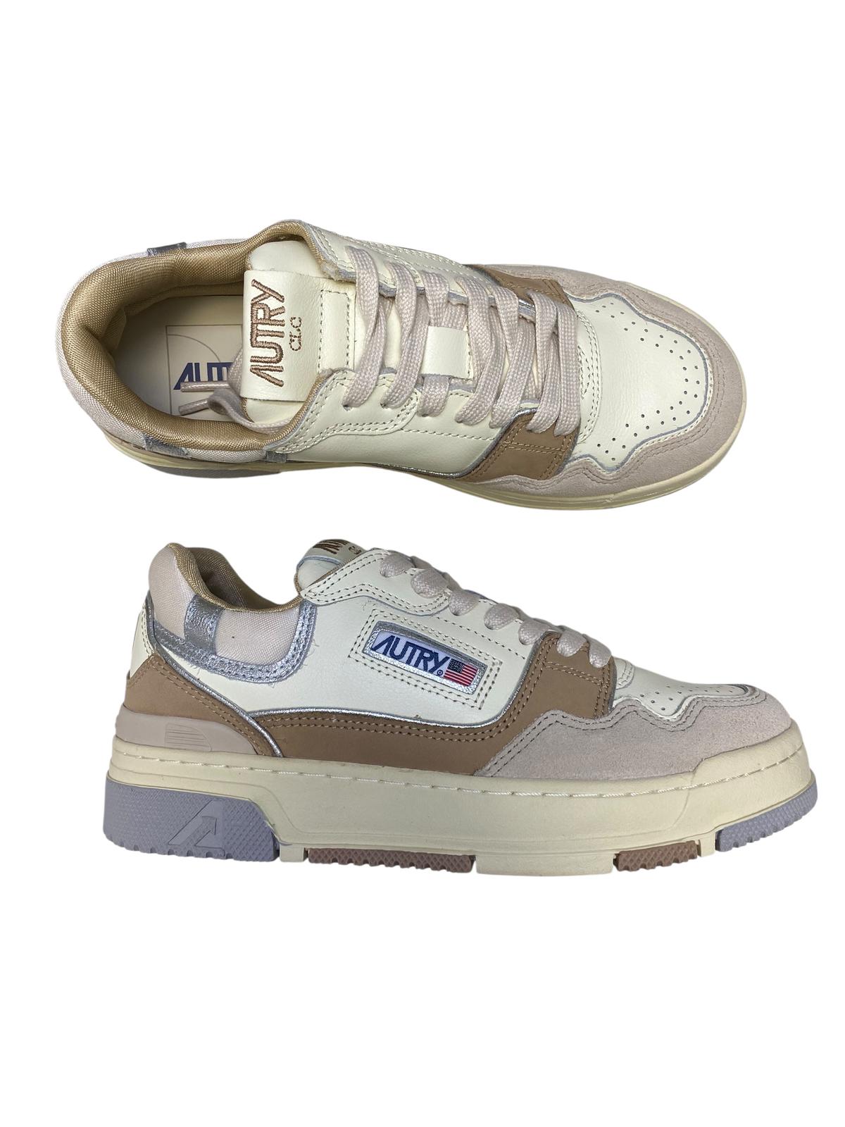 SNEAKERS DONNA “AUTRY” CLC ROLW UN05 PELLE BEIGE/TAUPE