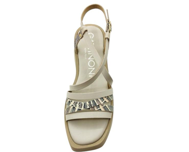 SANDALI ZEPPA DONNA “GATTINONI CIRCUS ” FLORIN16 PRIMAVERA ESTATE 2025  PELLE BEIGE