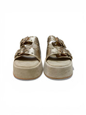 Sandali Donna "JANET & JANET" J-122 IVETTE Vera Pelle Laminato Oro