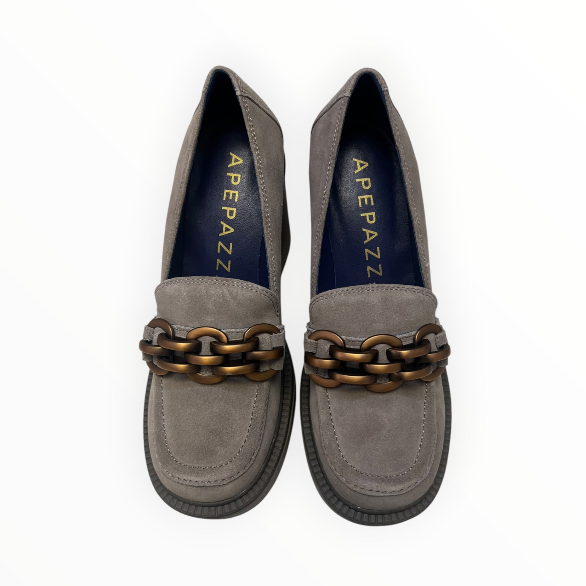 MOCASSINO DONNA “APEPAZZA ” AGNESE F4AMBERO2/SUE CAMOSCIO TAUPE