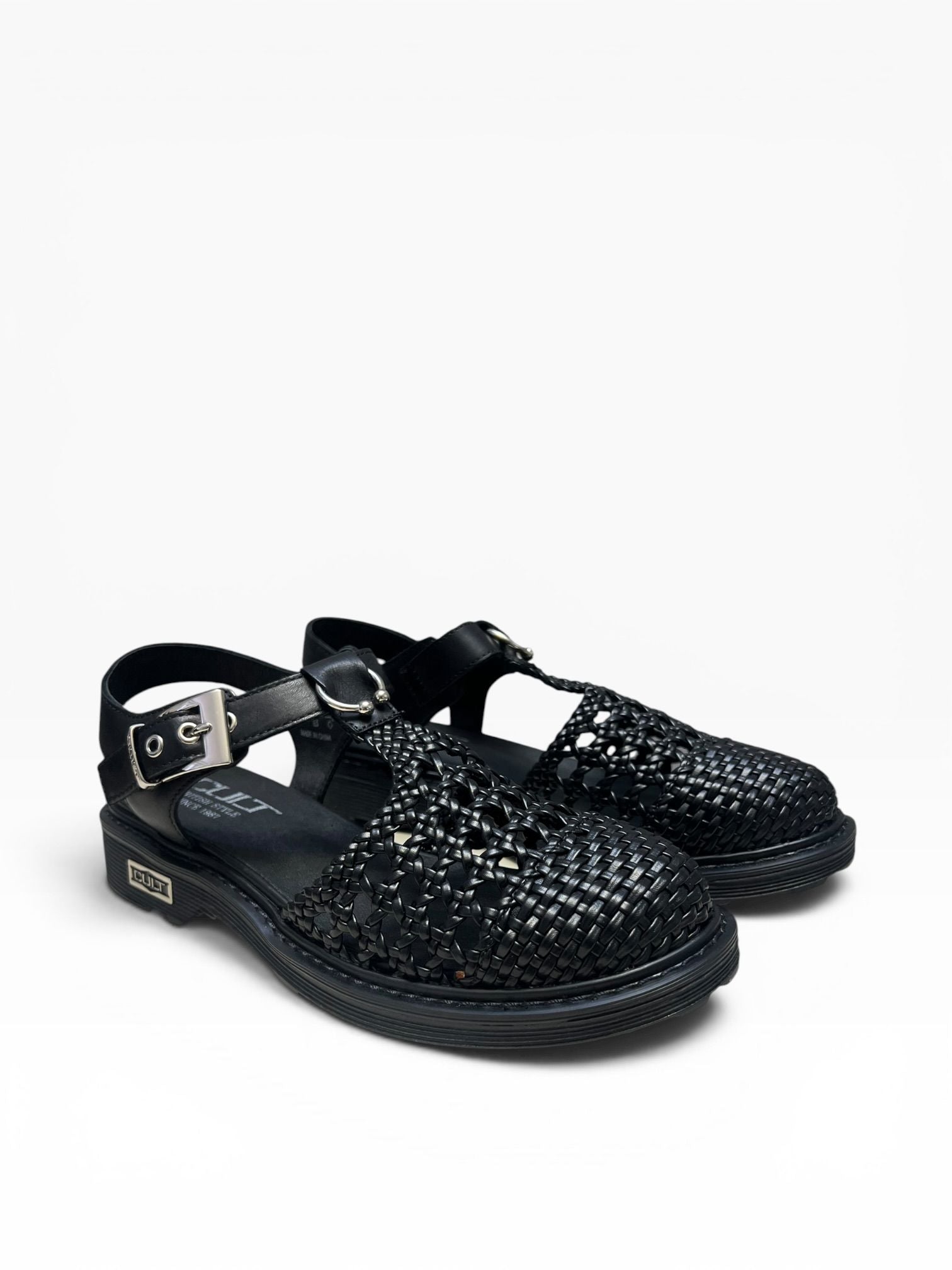 SANDALI DONNA “CULT” CLW442800 SABBATH WEAV  PELLE NERO