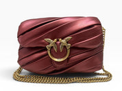 BORSA DONNA “PINKO ” LOVE PUFF MICRO METAL B08Q BORDEAUX