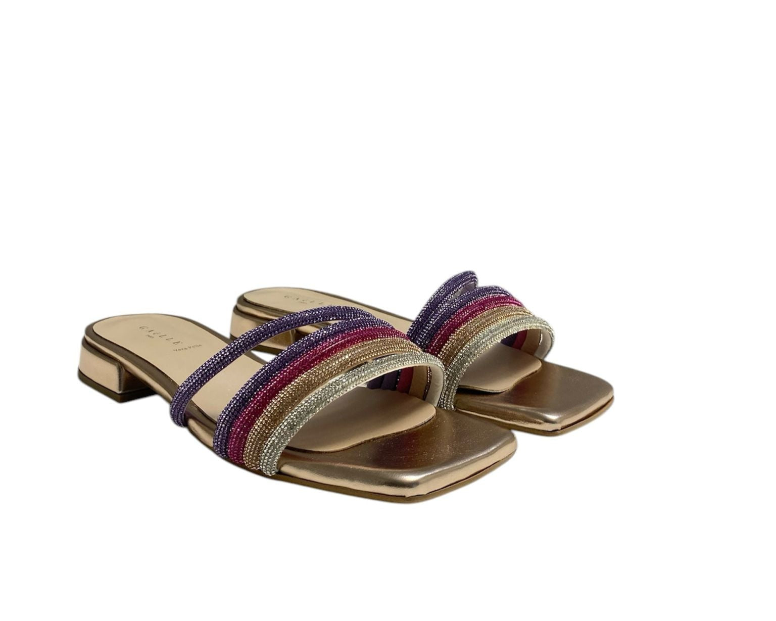 SANDALI CIABATTE  DONNA “GAeLLE” PRIMAVERA ESTATE 2025 MULTICOLOR STRASS 0069