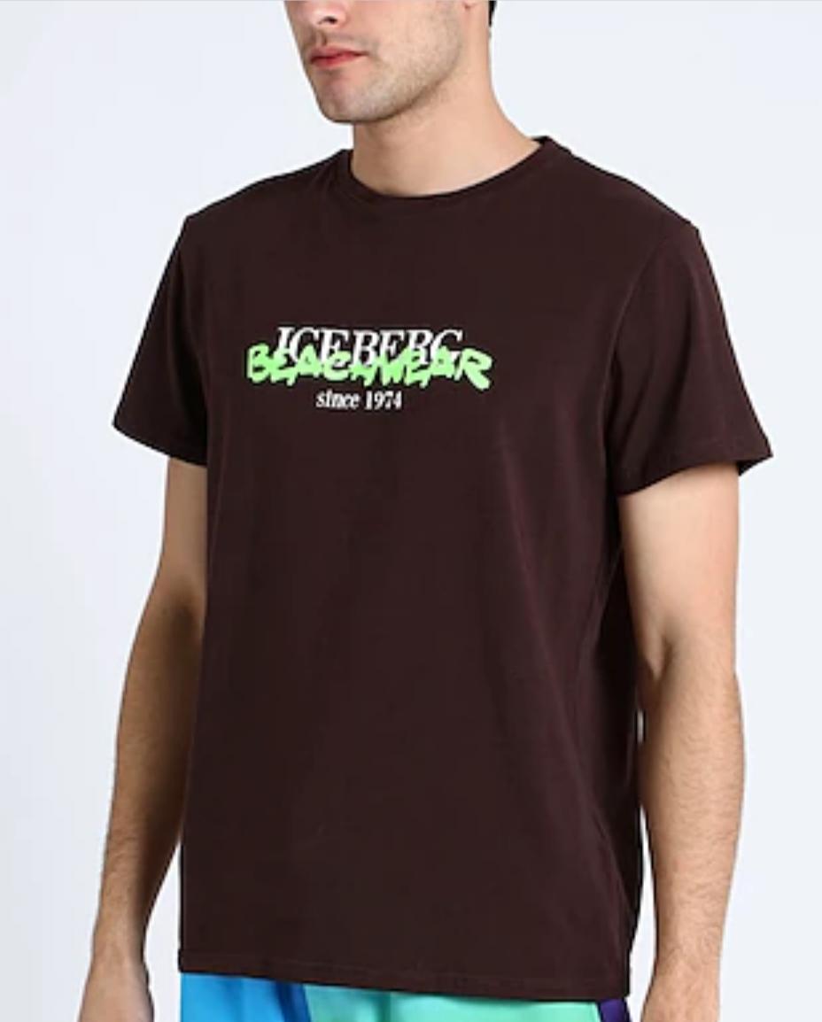 T-SHIRT UOMO  "ICEBERG" NEON  BROWN/MARRONE  ICE3MTS01