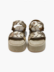 Sandali Donna "JANET & JANET" J-120 IVETTE Vera Pelle Laminato Oro