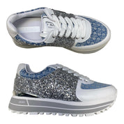 SNEAKERS DONNA “LIU JO” MAXI WONDER 87 S3254 Glitter/Jacuard Silver/Denim