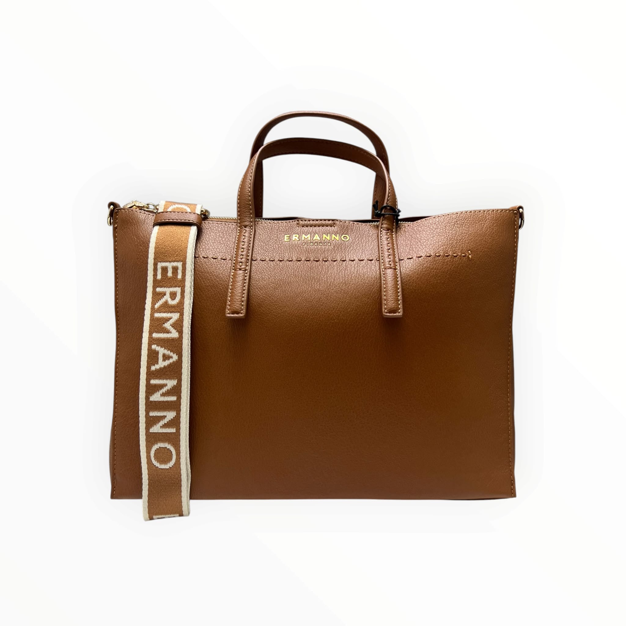 BORSA DONNA “ERMANNO SCERVINO FIRENZE” LARGE TOTE TIARA TAN CUOIO