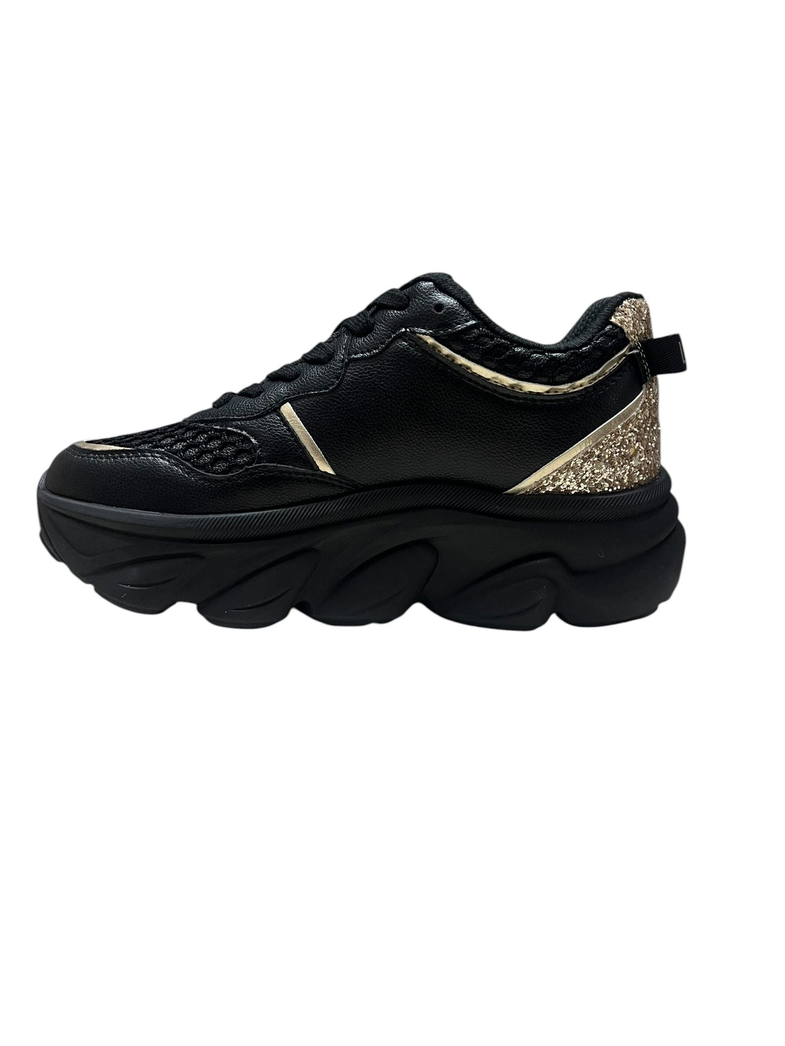 SNEAKERS DONNA “LIU JO” STEFFY 01 S1189 PELLE NERO/ORO