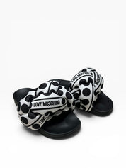 Sandali Ciabatte Donna "LOVE MOSCHINO" JA28272GOIIW010A Sabotd Pool 25 Foulard Bianco/Nero