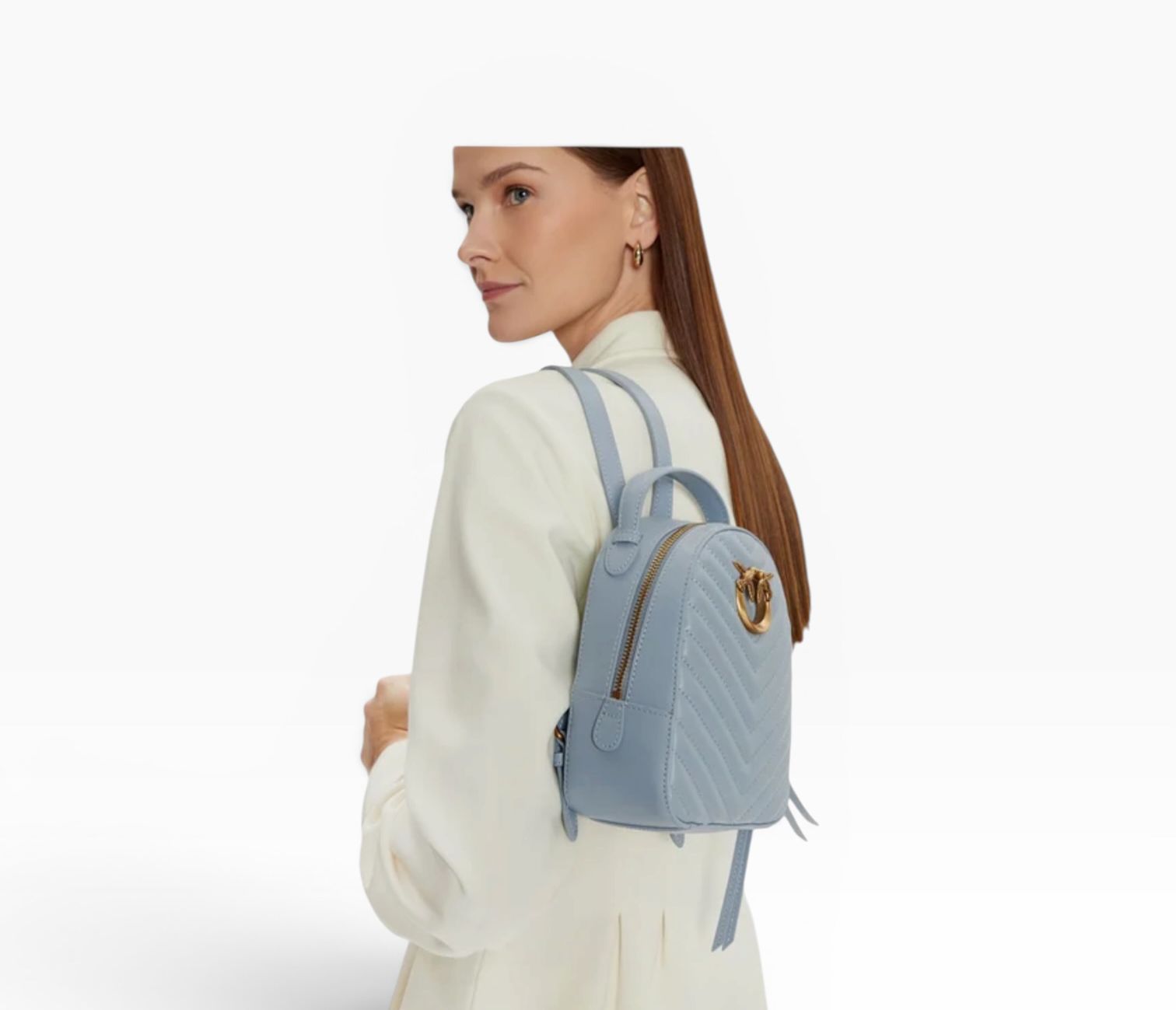 BORSA ZAINO  DONNA “PINKO ” LOVE CLICK MINI BACKPACK E57Q VITELLO LIGHT BLU