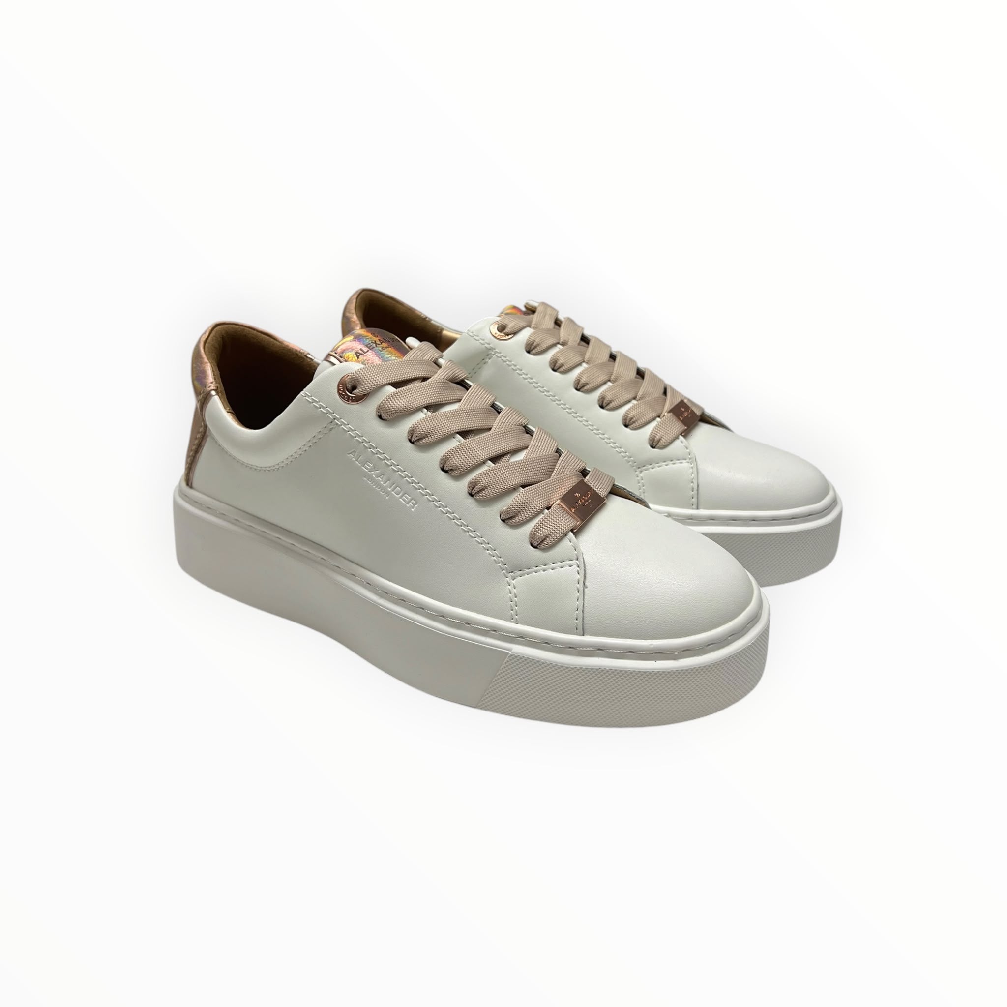 SNEAKERS  “ALEXANDER SMITH” LONDON HIGH LHW 8272 WIP PELLE BIANCO/RAME METAL