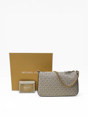 BOX REGALO  Borsa + Portacarte  “MICHAEL KORS" 35H1GGZD6B LT CRM MULTI MEDIUM PTTE W CD HDR  Vanilla