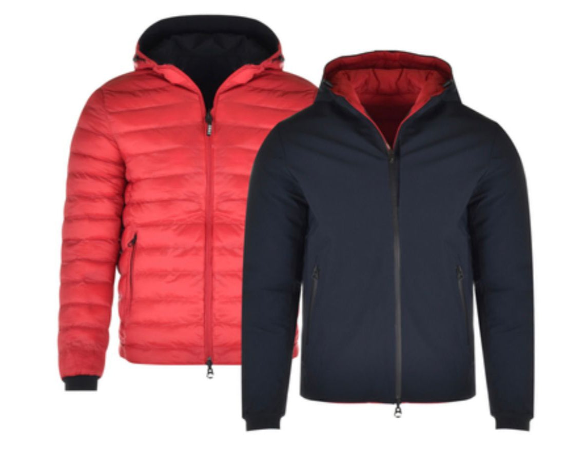 Giubbotto Uomo con cappuccio Doubleface Blu/Rosso"U.S. Polo Assn."