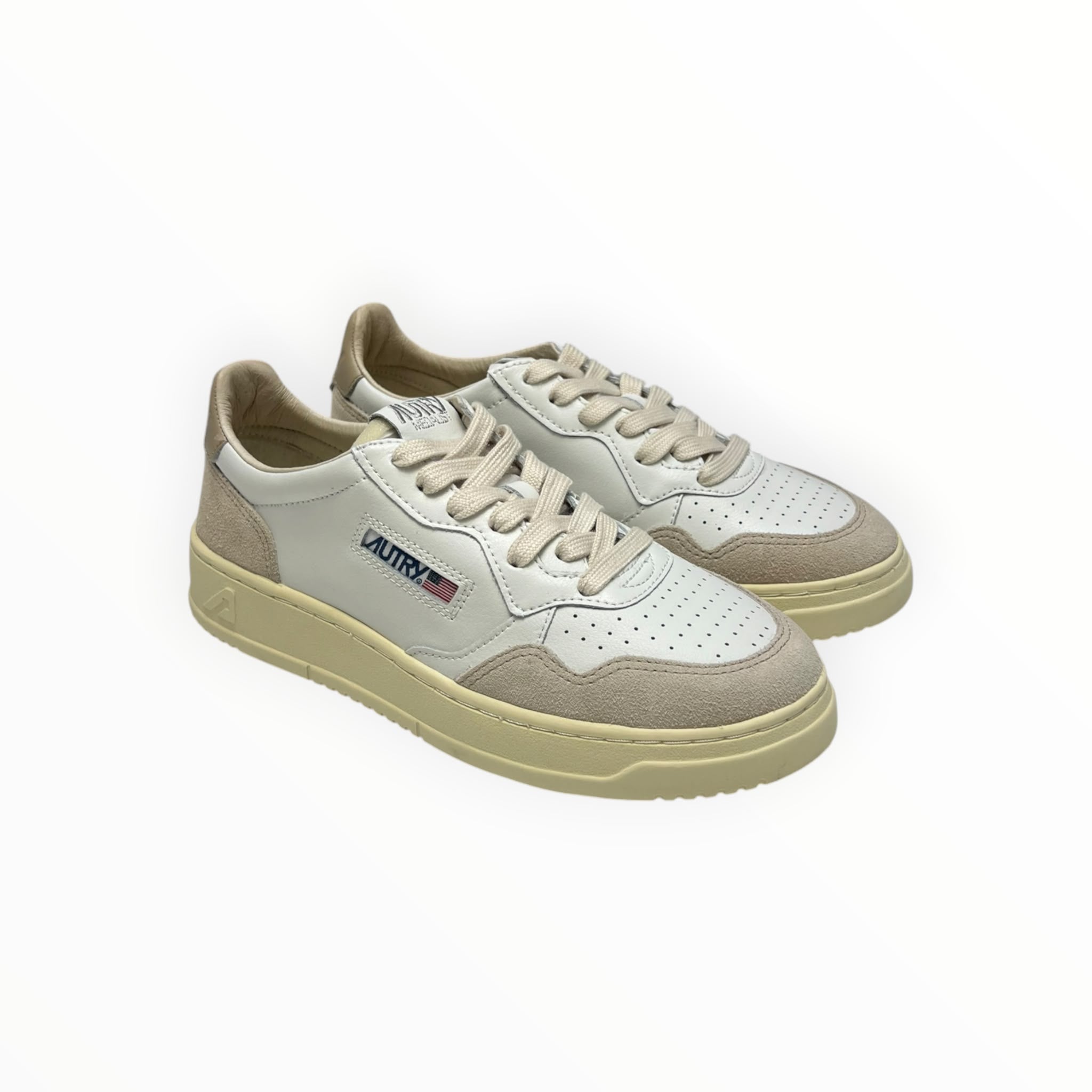 SNEAKERS DONNA “AUTRY” MEDALIST AULW LS58 PELLE BIANCO/TORTORA