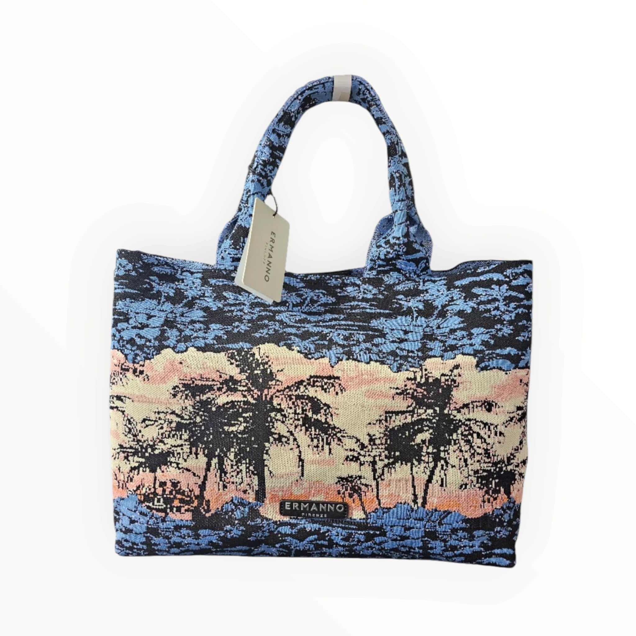 BORSA DONNA “ERMANNO SCERVINO FIRENZE” TOTE+POUCH KNIT PALMA MULTICOLOR
