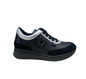 Sneakers Donna "AGILE by Rucoline" Audrey 1304 Bardolino Nero-Argento