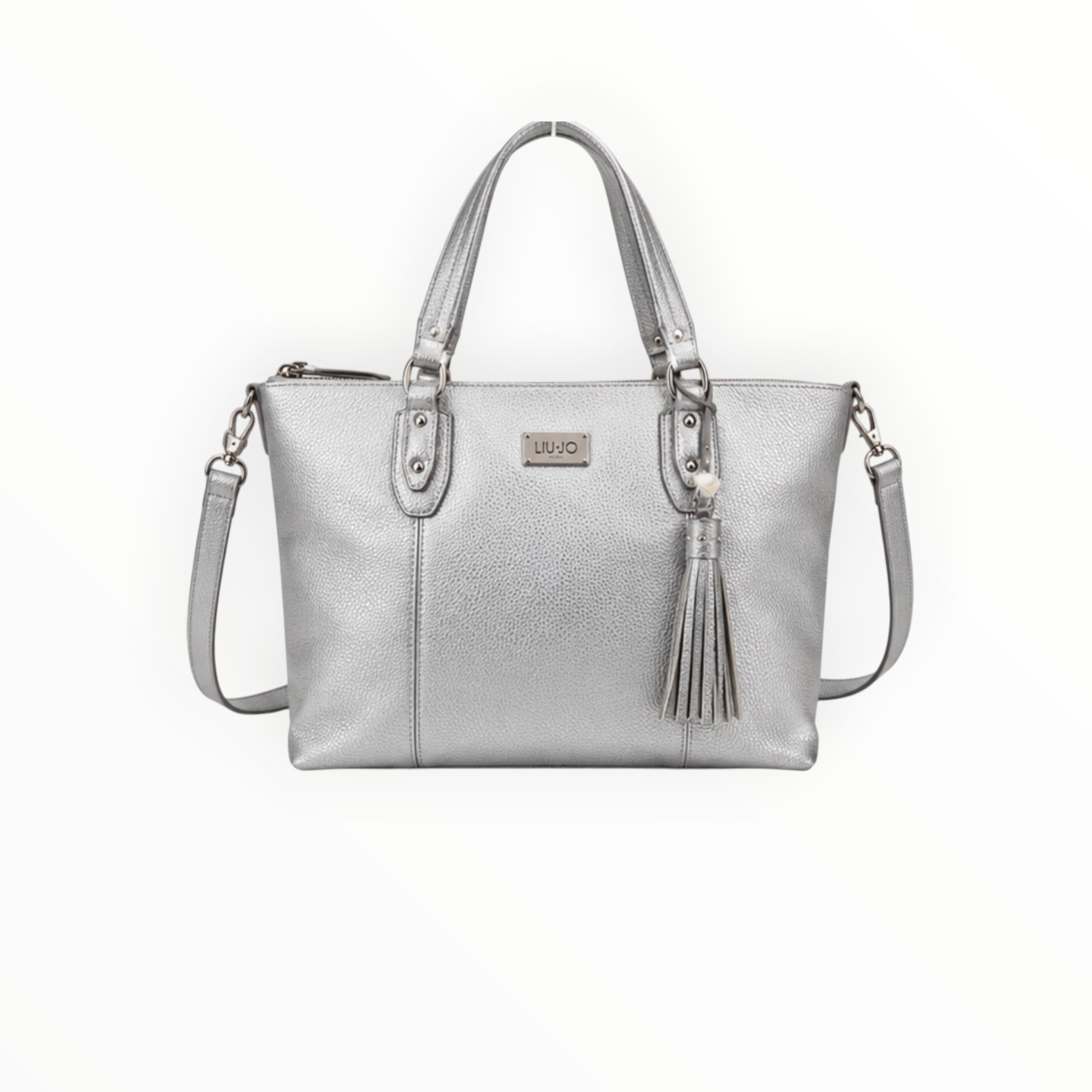 BORSA DONNA “LIU JO” O19038 E0027  TOTE BAG  SILVER ARGENTO