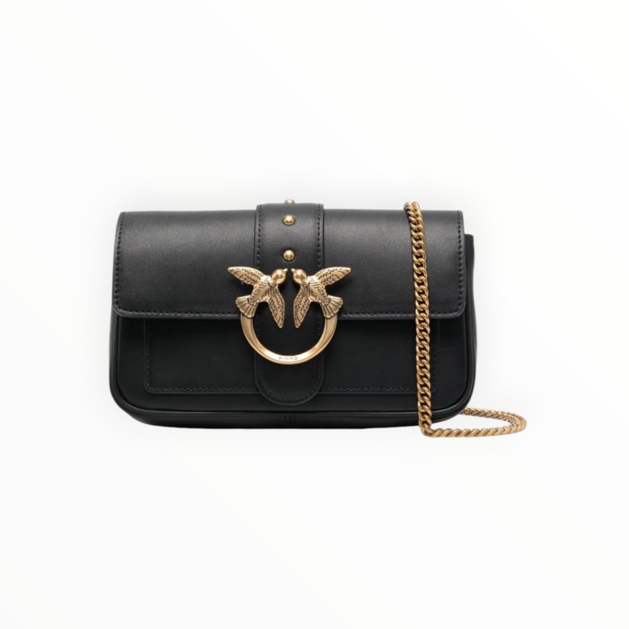 BORSA DONNA “PINKO ” LOVE ONE POCKET C A0F1 Z99Q PELLE NERO