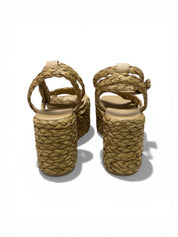 Sandali Zeppa Donna “ANTOLINA” AN13021.003 Rafia Pergamena Nude