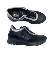 Sneakers Donna "AGILE by Rucoline" Audrey 1304 Bardolino Nero-Argento