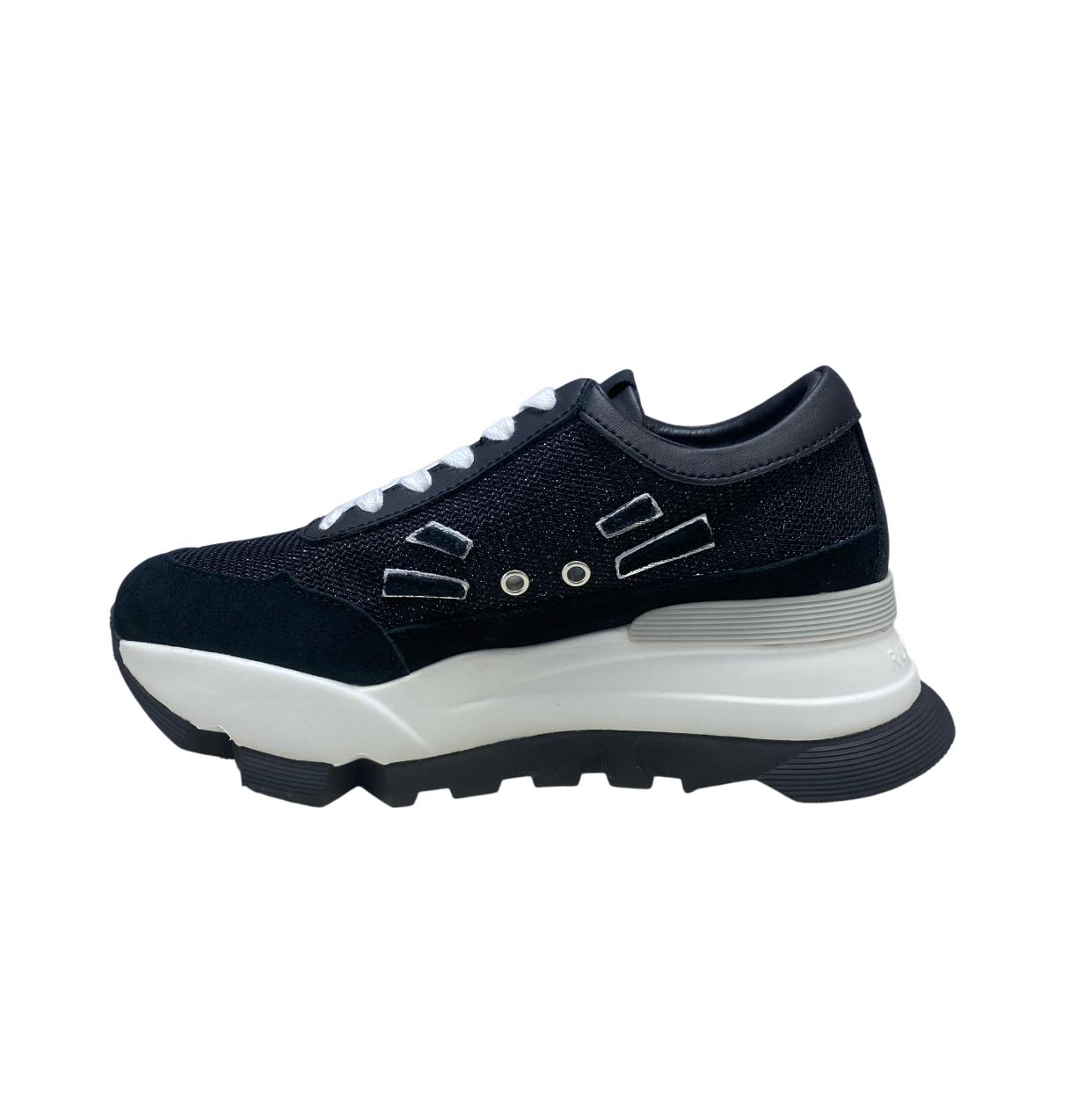 Sneakers Donna "RUCOLINE" AKI 300 Mesh Glitter Nero