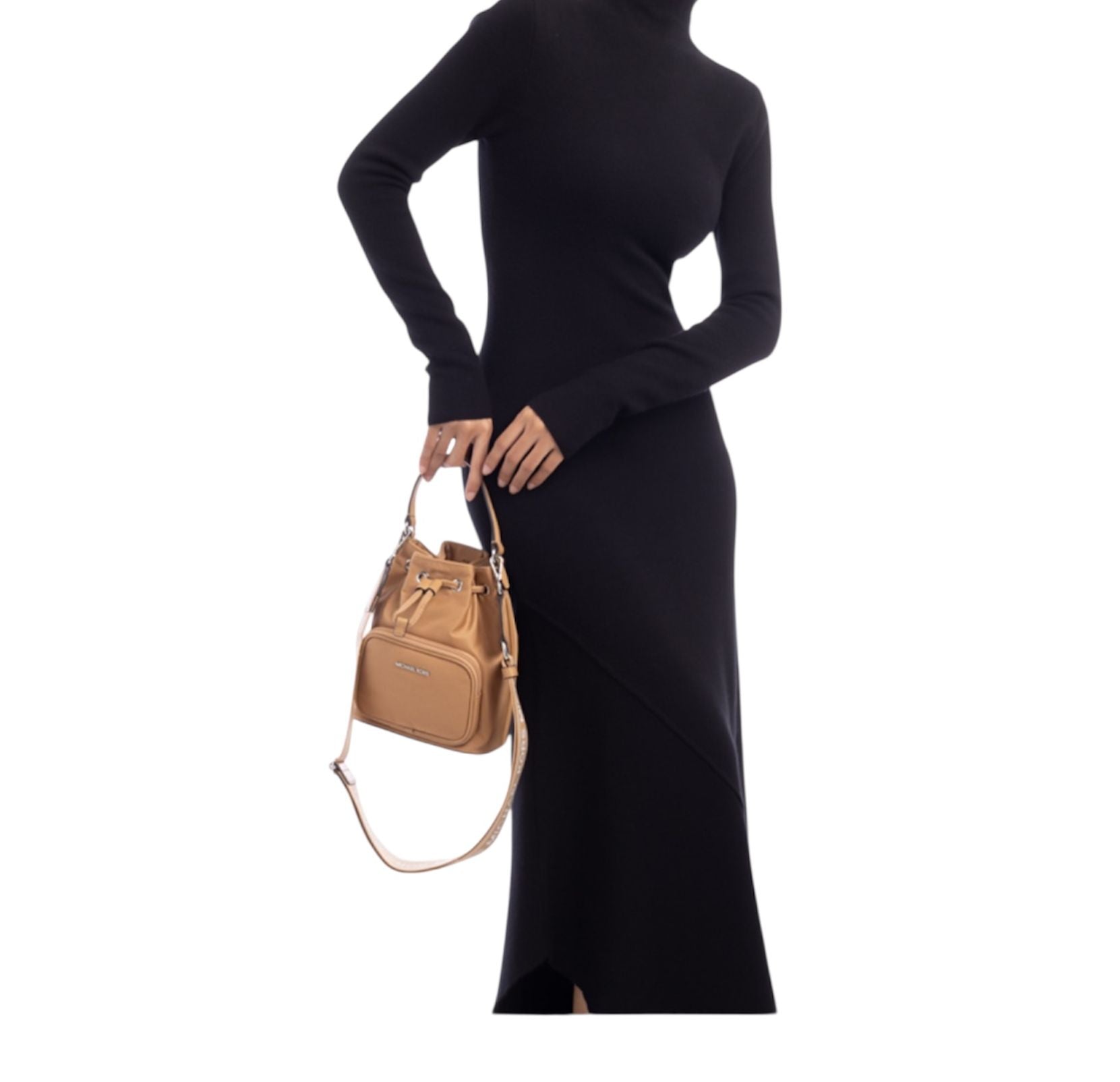 Borsa Donna Secchiello  “MICHAEL KORS” KHAI 35T5S5FM1C SMALL BUCKET Nylon  Camel