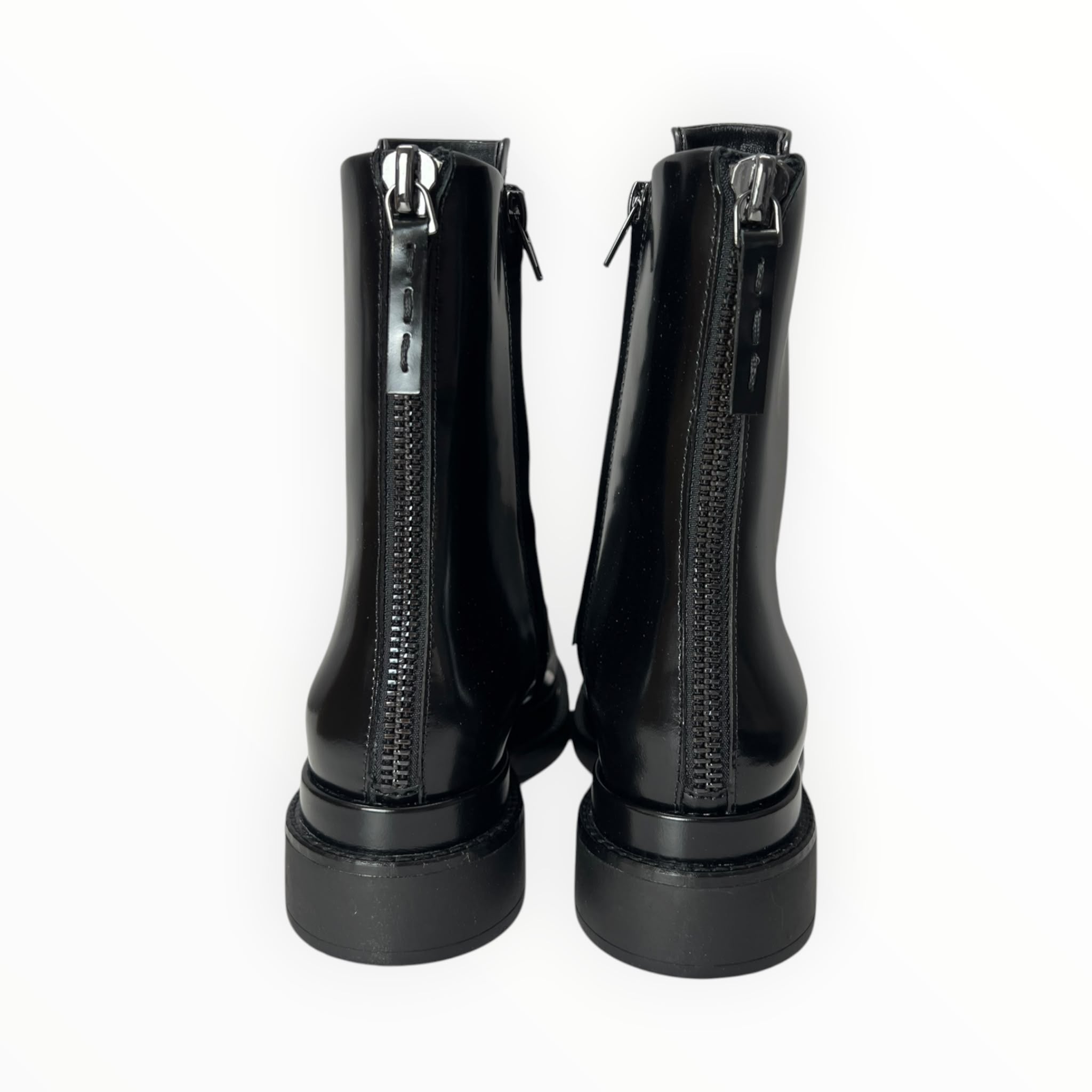 Stivaletti Anfibio Donna “ELVIO ZAN" EC0801X Pelle Abrasivato Nero