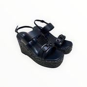 Sandali Zeppa DONNA “BRACCIALINI” BA67  Nero