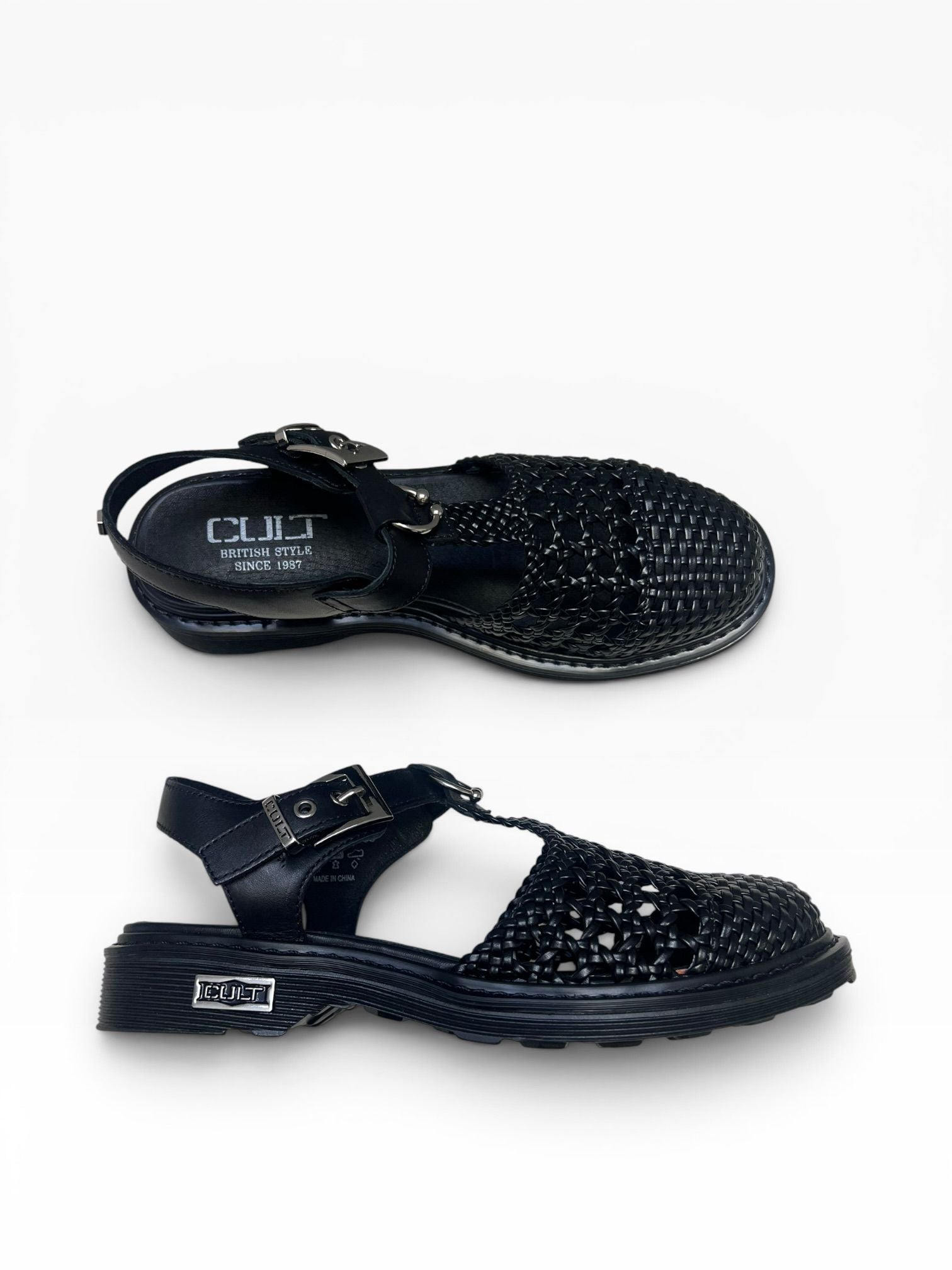 SANDALI DONNA “CULT” CLW442800 SABBATH WEAV  PELLE NERO