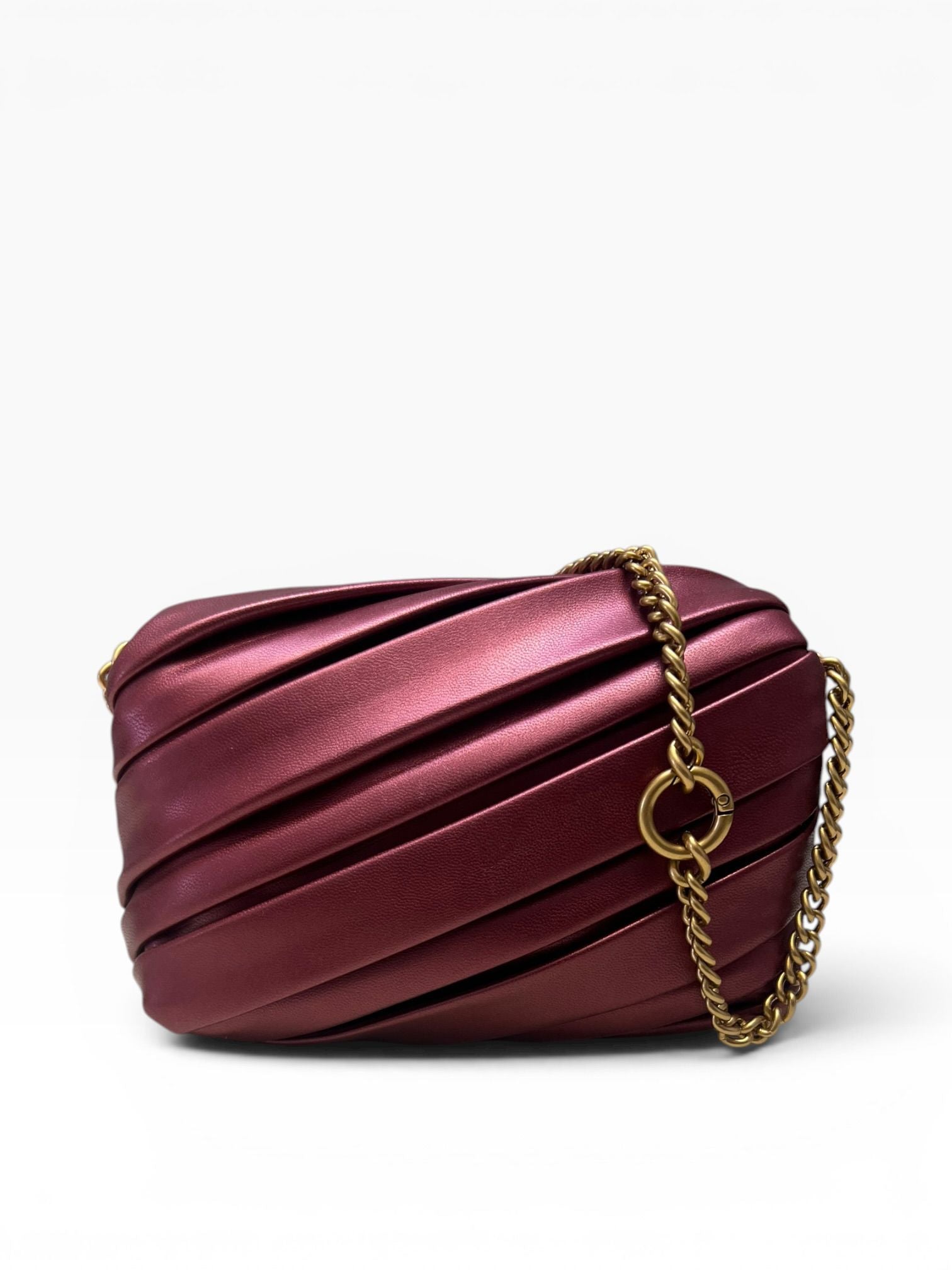 BORSA DONNA “PINKO ” LOVE PUFF MICRO METAL B08Q BORDEAUX